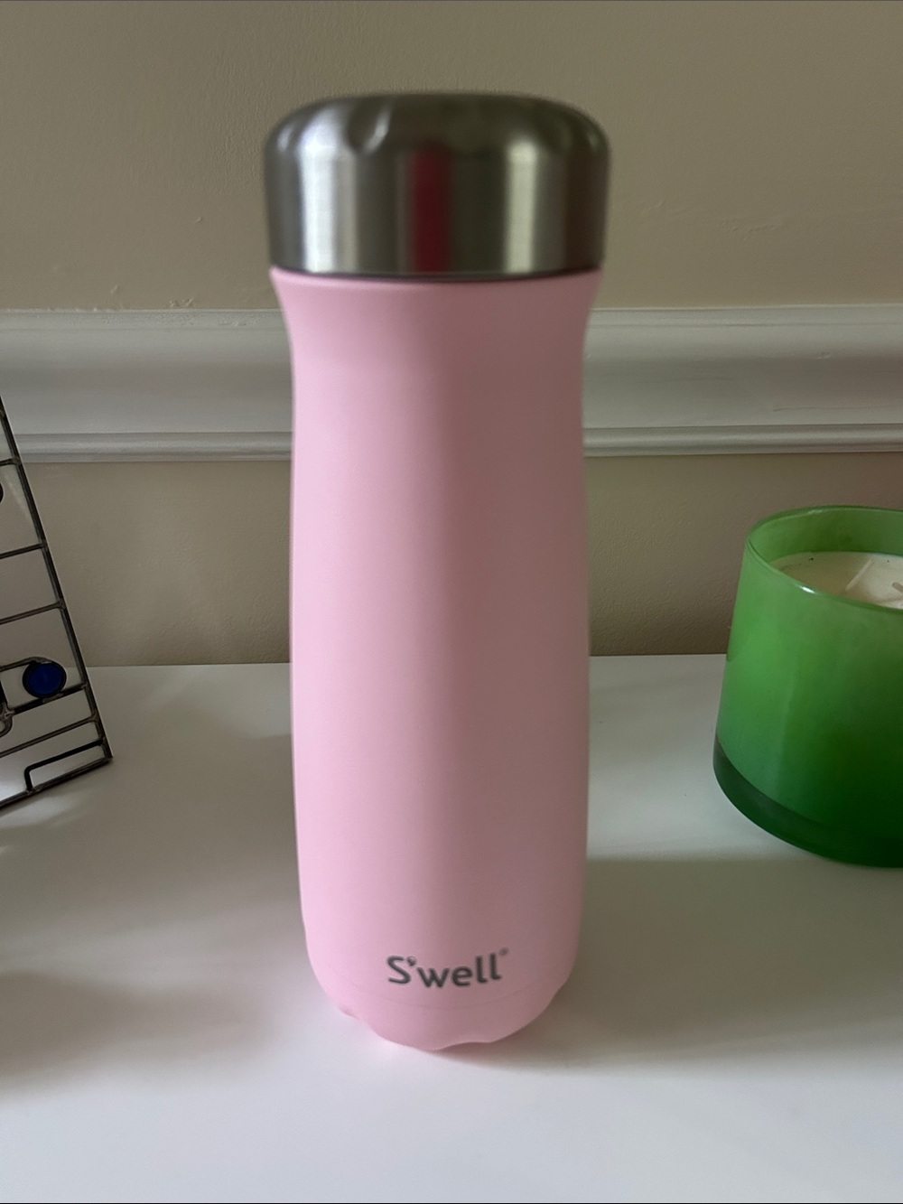 S'well Pink Insulated Water Bottle with Stainless Cap